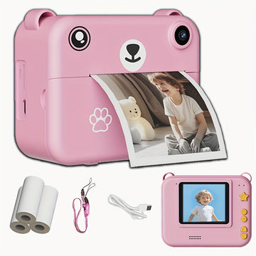 Kids Instant Print Camera with USB Charging, 720p IPS Screen,