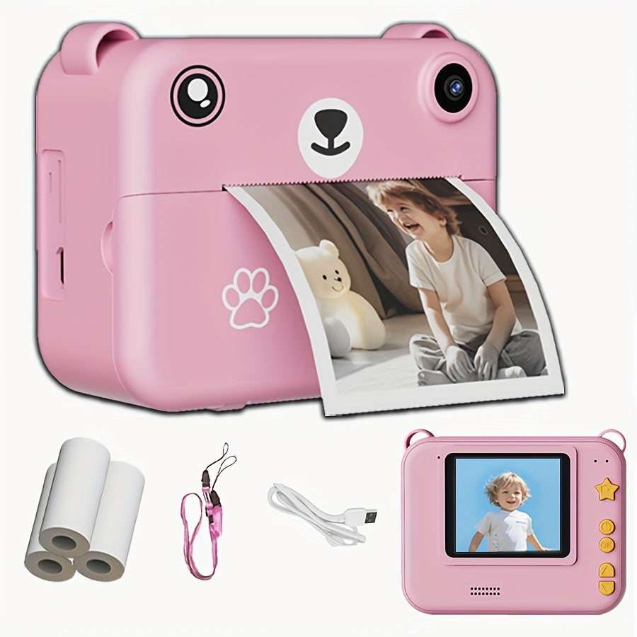 Kids Instant Print Camera with USB Charging, 720p IPS Screen,