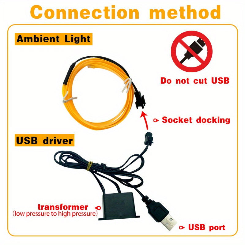 Car Interior LED Decorative Light EL Neon Strip