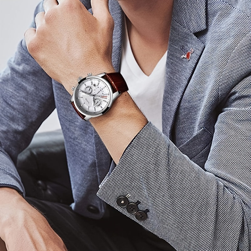 Watches Mens  LIGE Top Brand Luxury Casual Faux Leather Quartz Men's