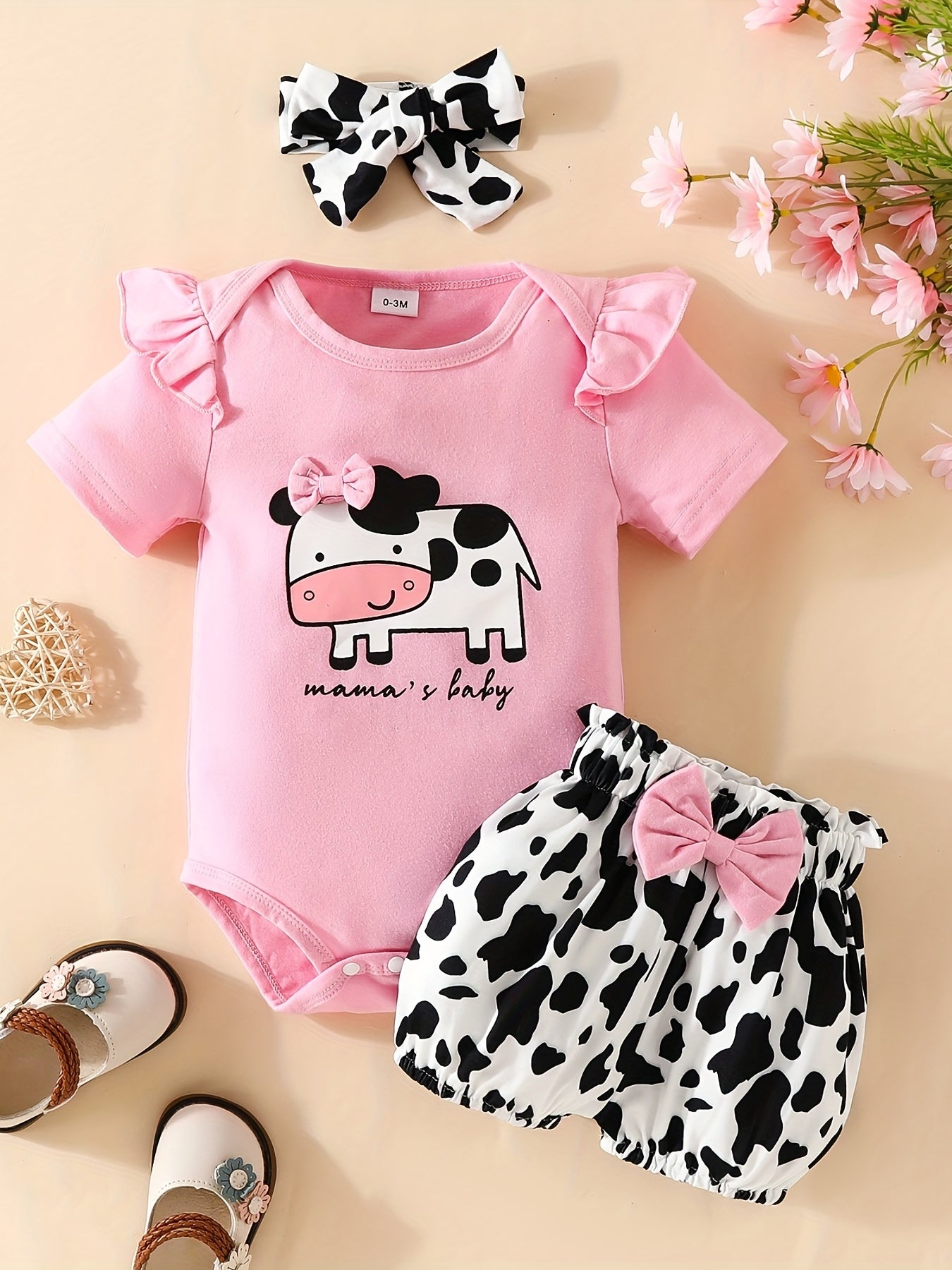3pcs Short Sleeve & Shorts Set for Newborns - "I'm Daddy's Girl"