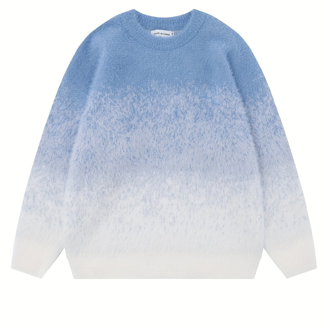 All Match Knitted Ombre Sweater, Men's Casual Warm Mid Stretch.