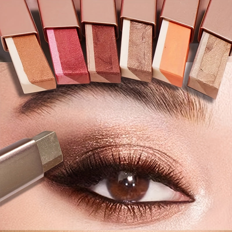 Lazy Eyeshadow Two Tone Gradient Glitter Eyeshadow Stick Waterproof Long .