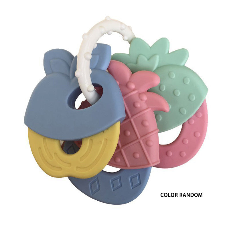Infant Teething Gum Fruit Shape Infant And Young Children Silicone Teething Gum Grinding Teeth And Fixing Teeth Device Rattle Teething Gum easter gift