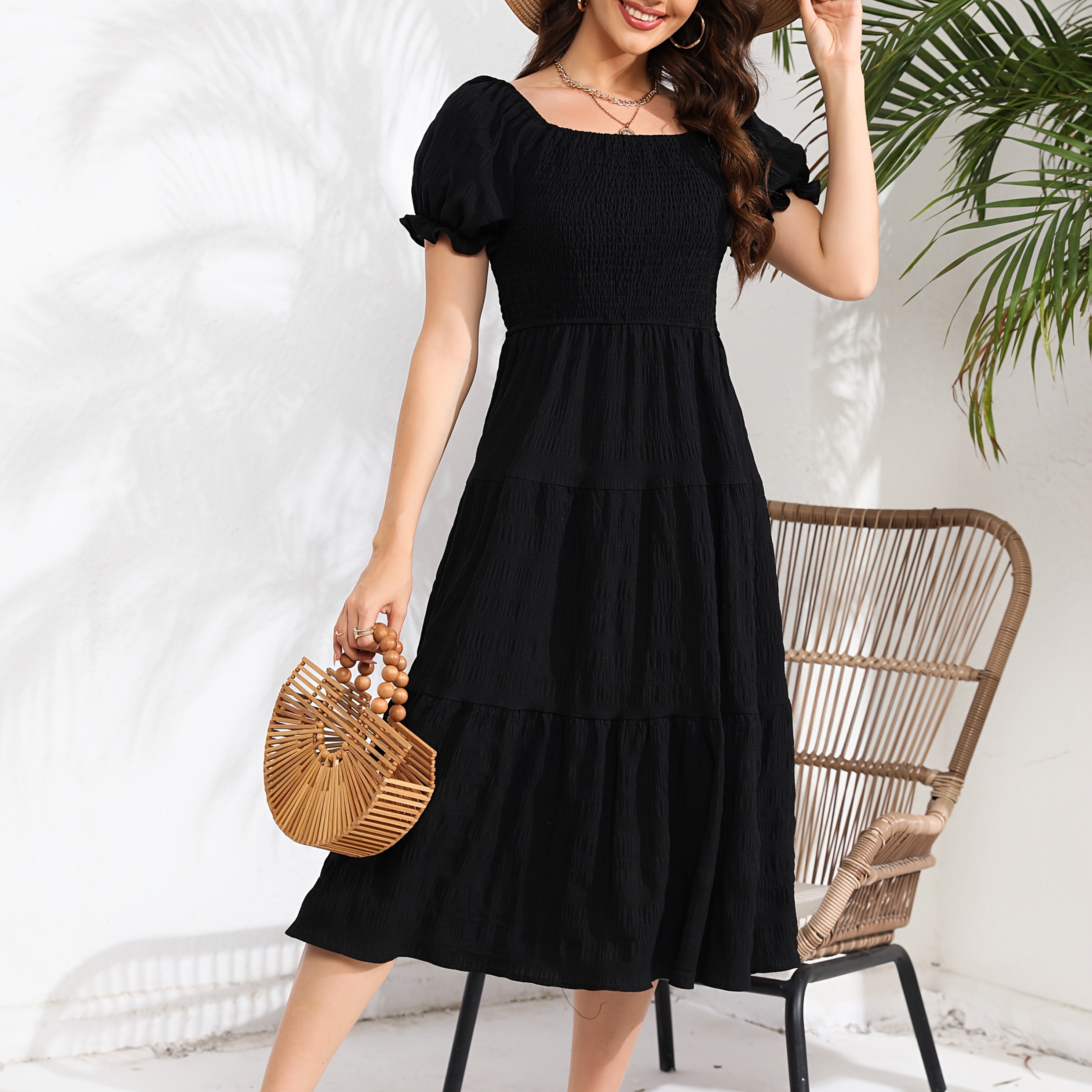 Solid Color Two-Wear Dress./MH