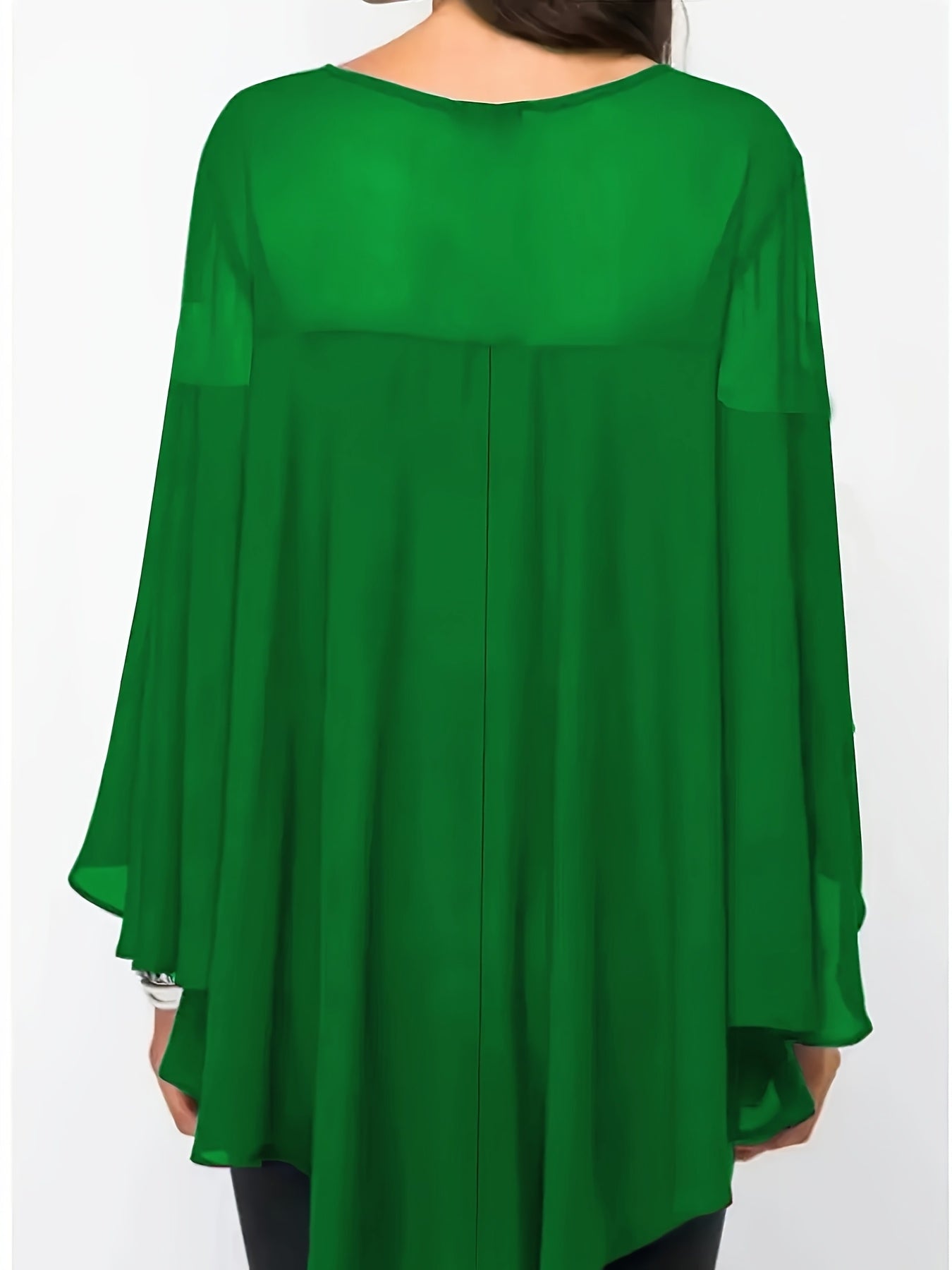 Plus Size Women's Casual Shirt - Vibrant Green Short Sleeve.