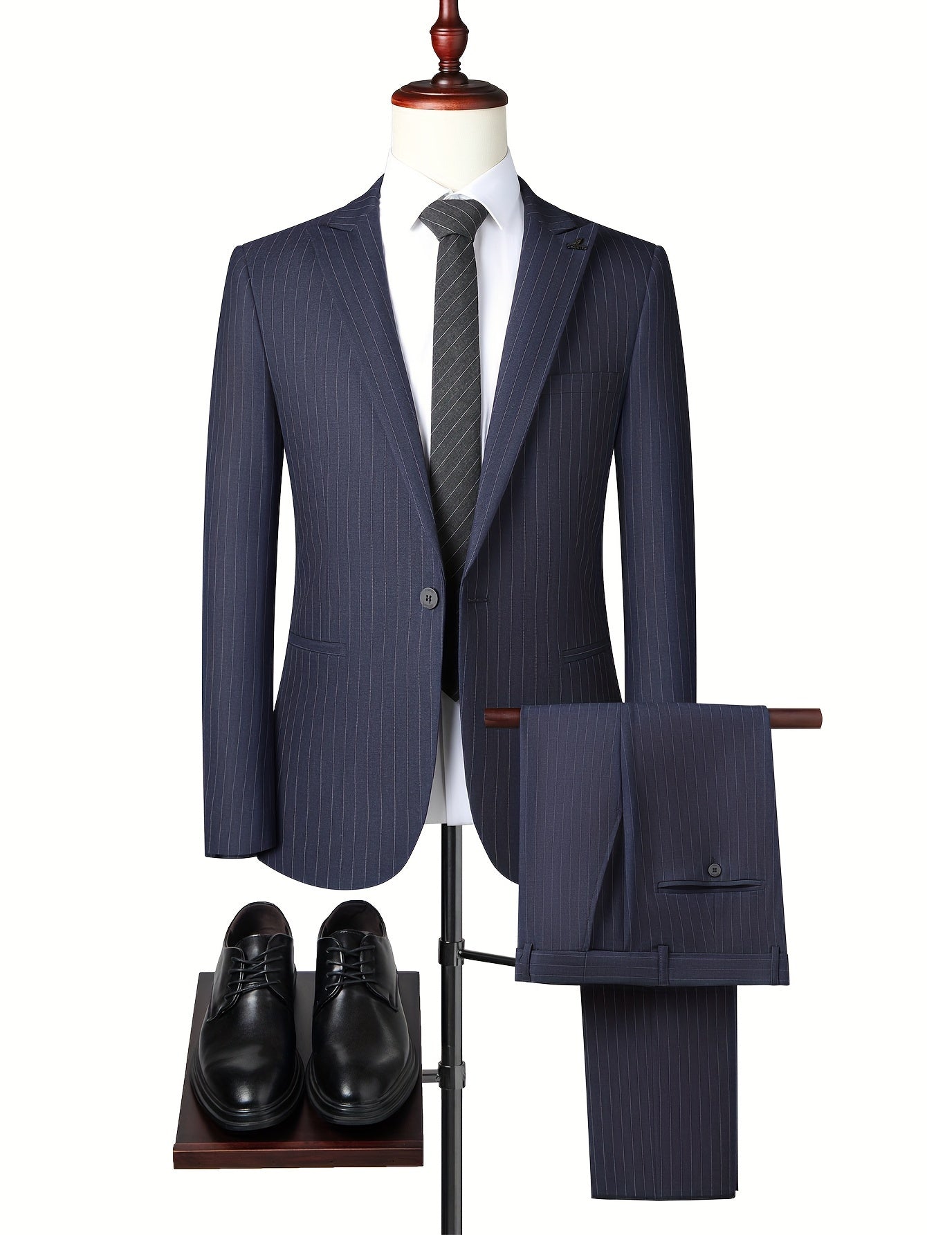 Men's 2-pack Co Ord Set Of Striped Dress Suit.