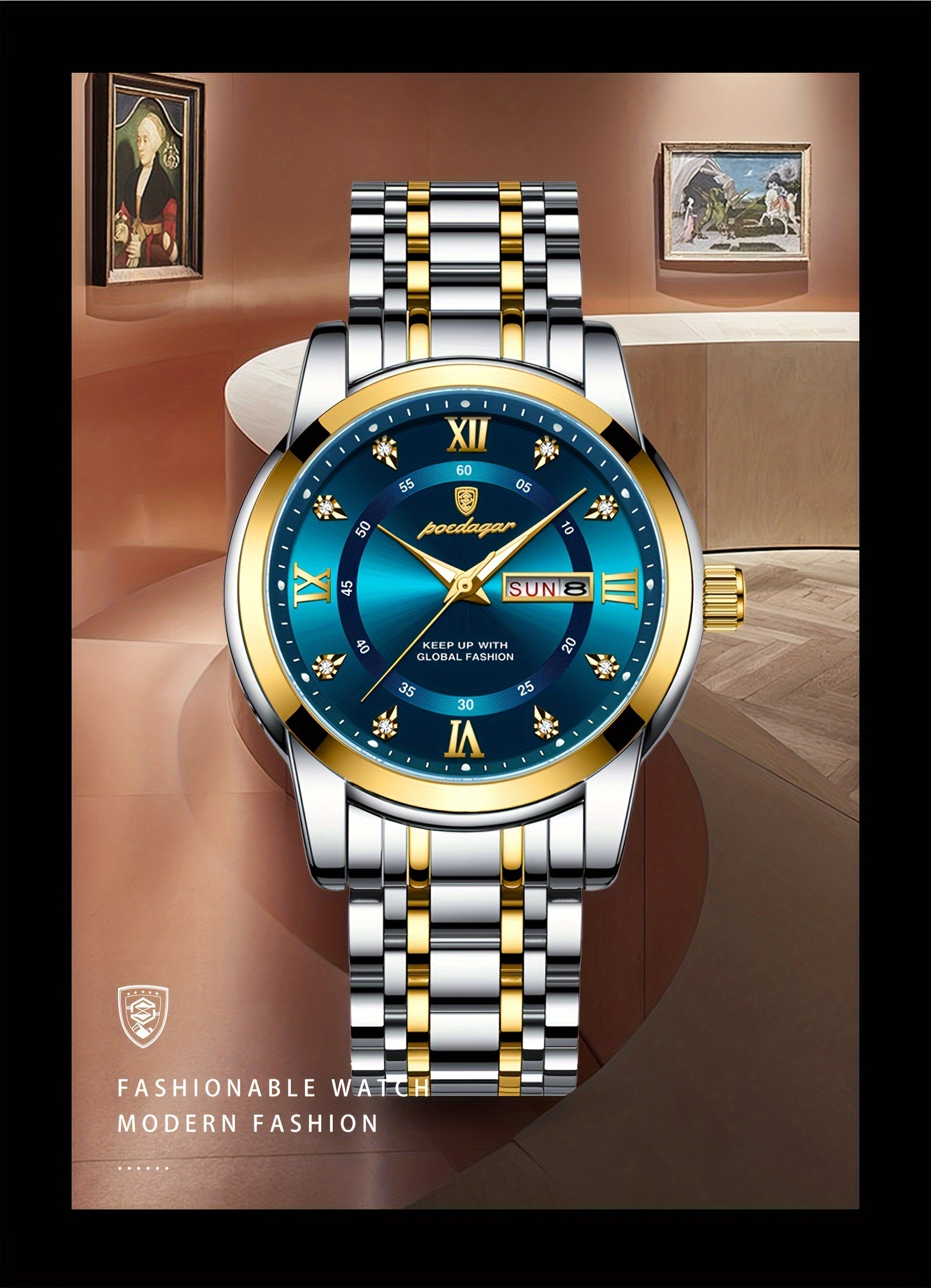 POEDAGAR Men'S Luxury Sport Watch - IPX8, Luminous Quartz Movement,