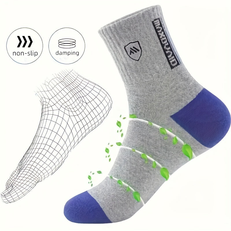 5 Pairs of Stylish Breathable Crew Socks for Men,/MH
