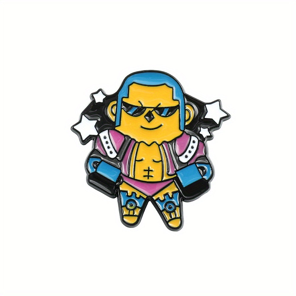 1pc Creative Cartoon Figure DIY Metal Pin Badge for Clothes, Backpack, Hat - Perfect Holiday Party Gift for Teens