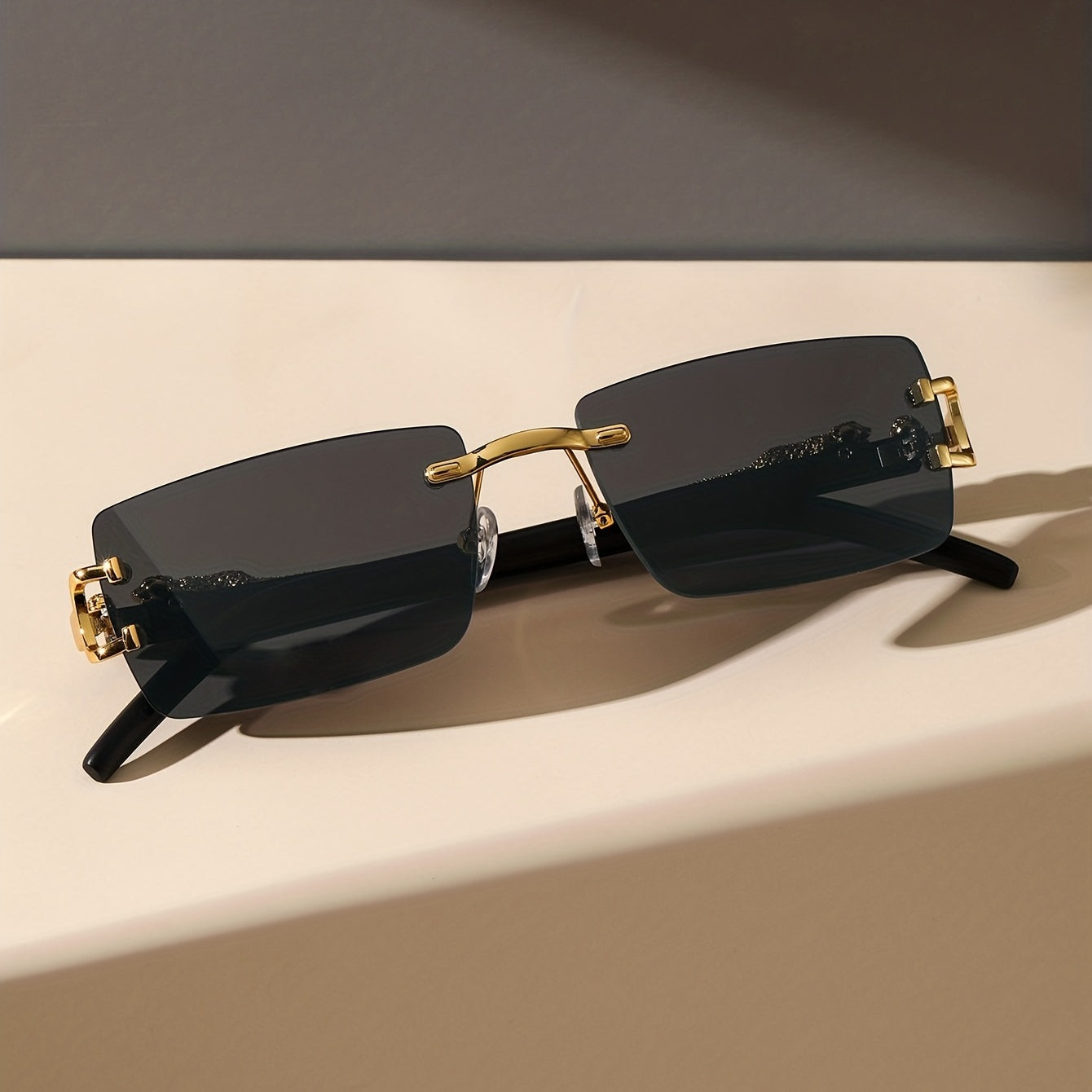 Cheetah Leopard Rectangle For Women Men Rimless Animal Charm