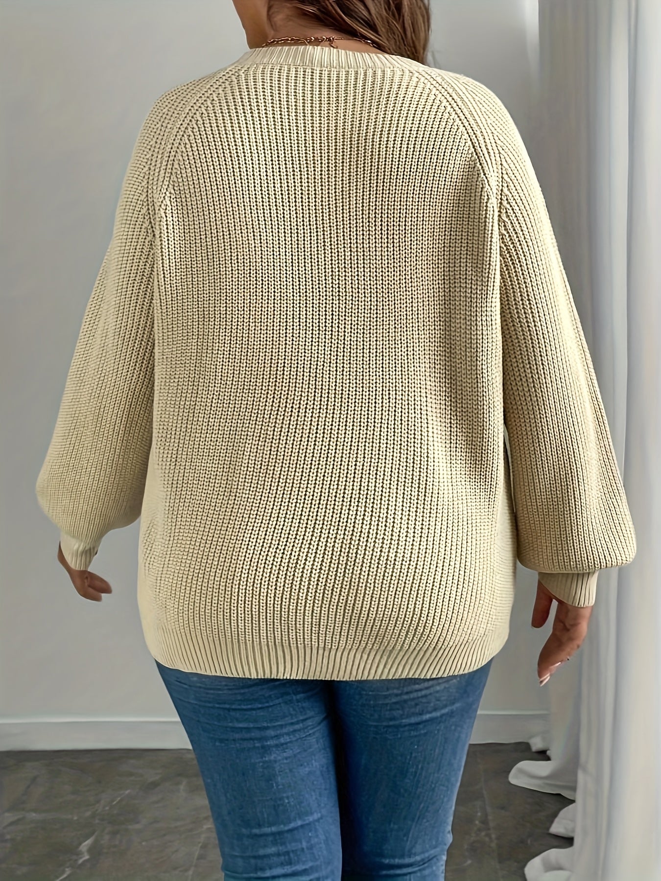 Plus Size - Plus Size Women'S Casual Crew Neck Sweater .