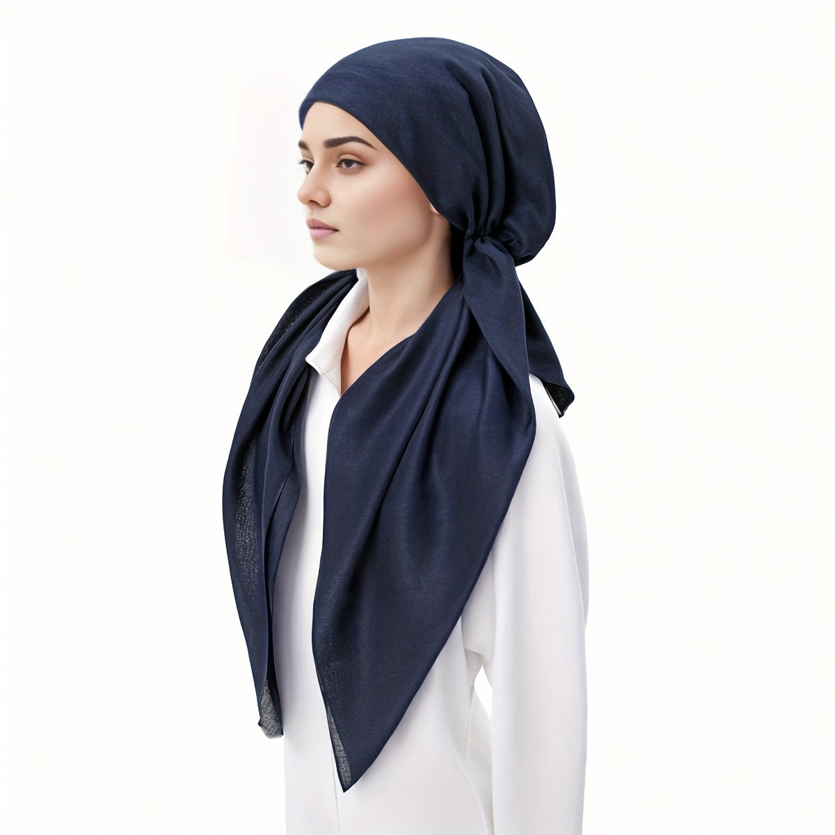 1PC Elegant Polyester Hijab Scarf - Yarn-Dyed, Weekend Casual Style, /MH