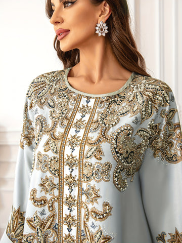 Women's Middle Eastern Abaya Jellabiya Dress -/MH