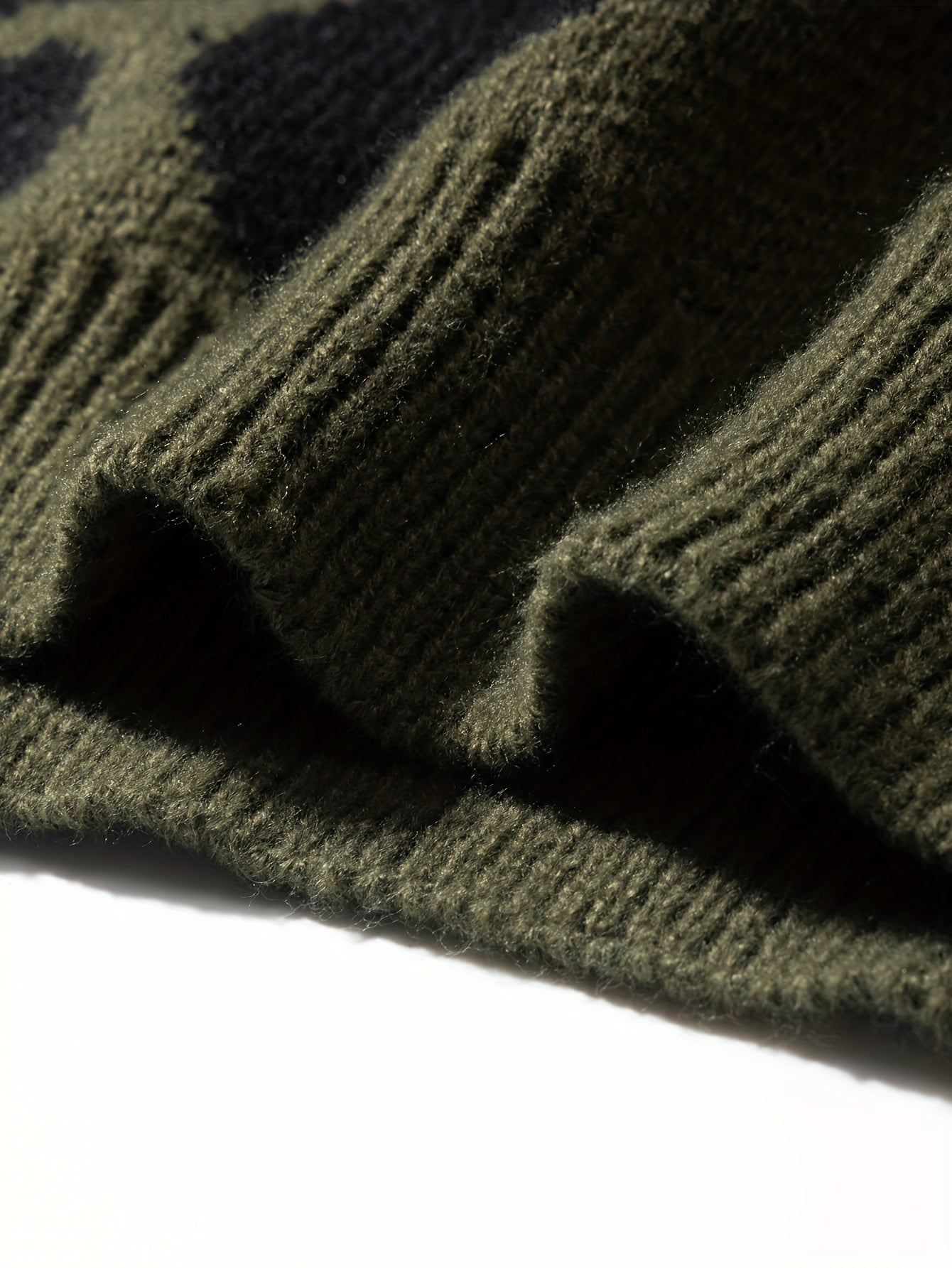 Trendy Pattern Knitted Sweater, Men's Casual Warm Slightly Stretch.