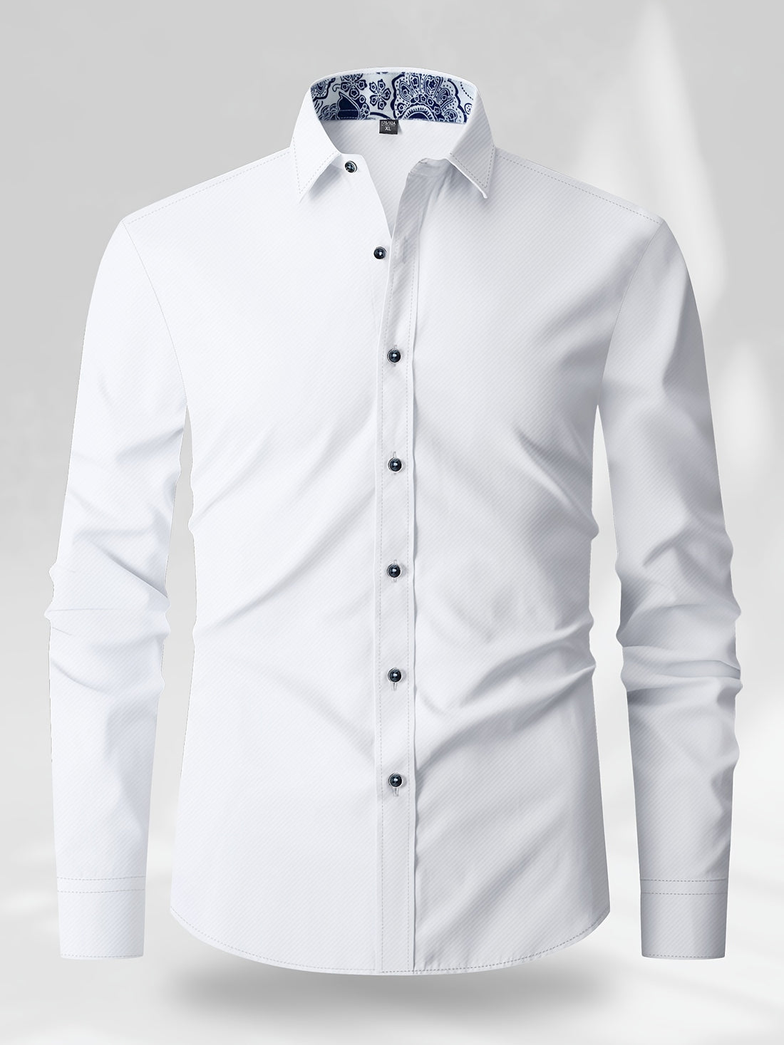 Men's Patchwork Lapel Collar Design Dress Shirts With Chest Pocket,