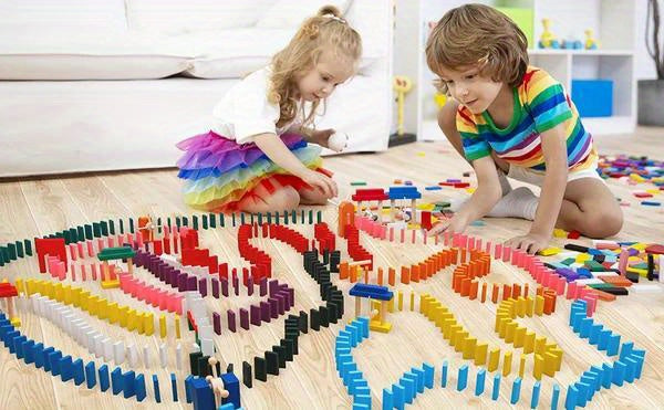 Domino Electric Train Building And Stacking Toy Blocks Domino Set, As Halloween Gift