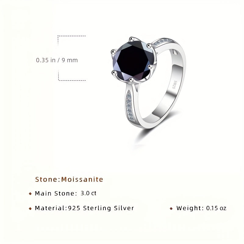 3ct Moissanite Ring 925 Sterling Silver Multi Colors To Choose High Quality Wedding Ring For Brides With Certificate And Gift Box