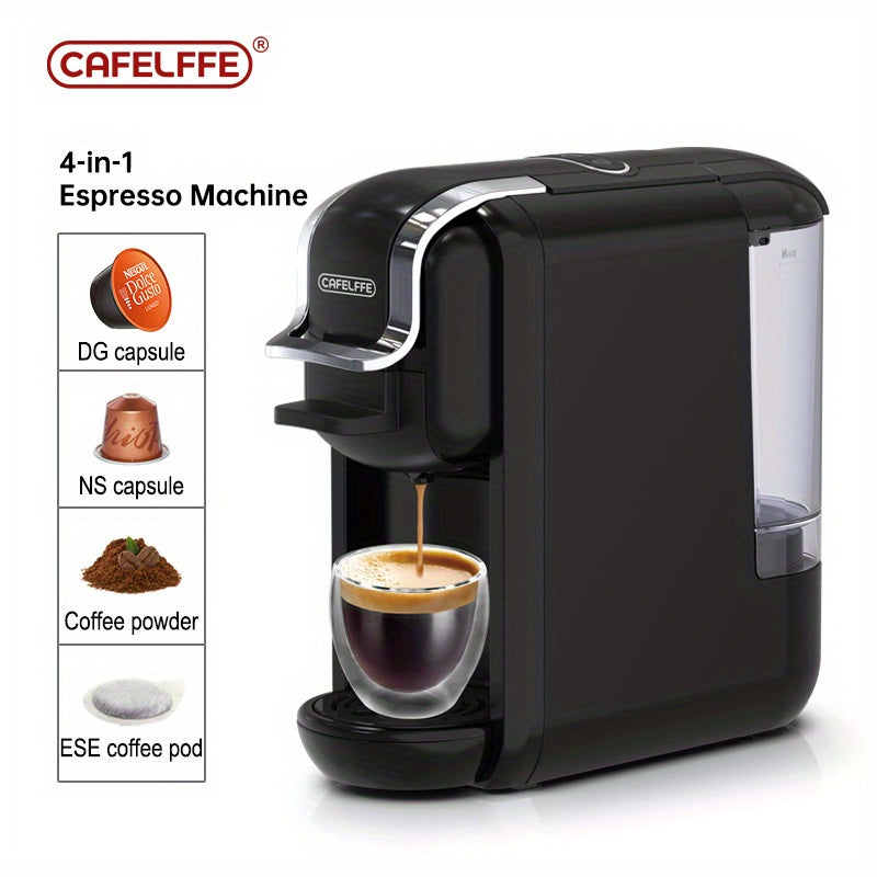 1pc Coffee Maker For Single Pods CAFELFFE 4 In 1 Coffee Machine Hot/Cold Dolce Gusto Milk Nespresso Capsule ESE Pod Ground Coffee Cafeteria 19Bar Teacher's Day Halloween Christmas Wedding Birthday Valentines Day Gift Coffee T