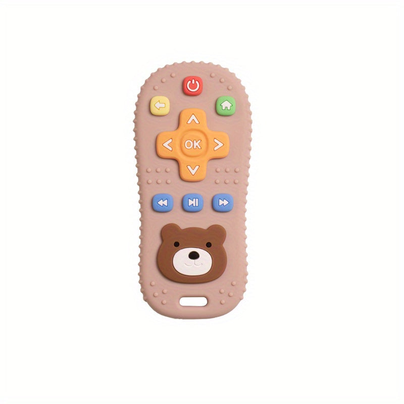 Cute Bear Silicone Baby Teether - Remote Control Shape Food Grade Teething Toy for Newborns - Sensory Teething Toy, Halloween, Thanksgiving And Christmas Gift