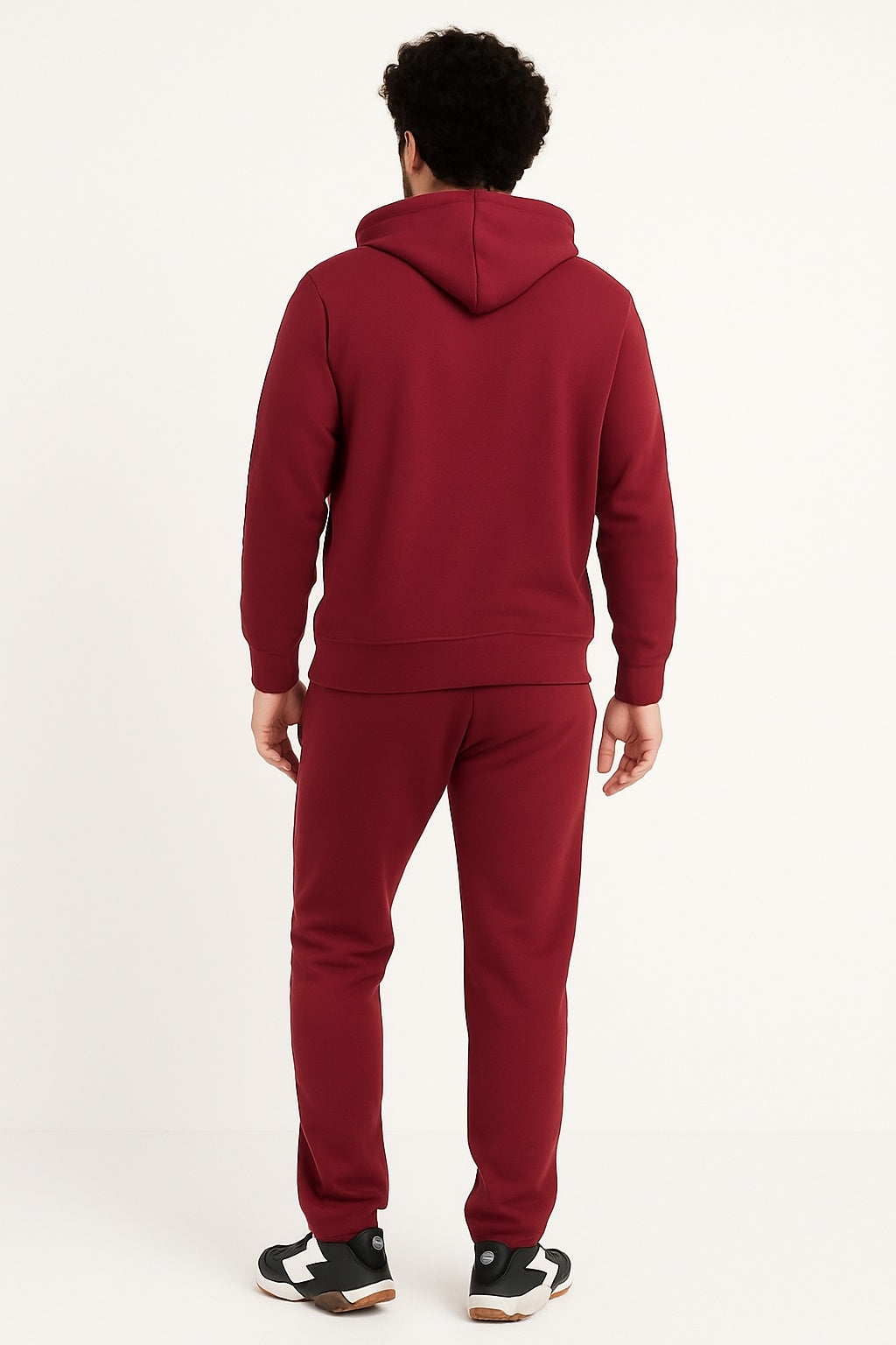 “Men’s Polo Tracksuit – Hoodie & Joggers Set in Maroon”/MH