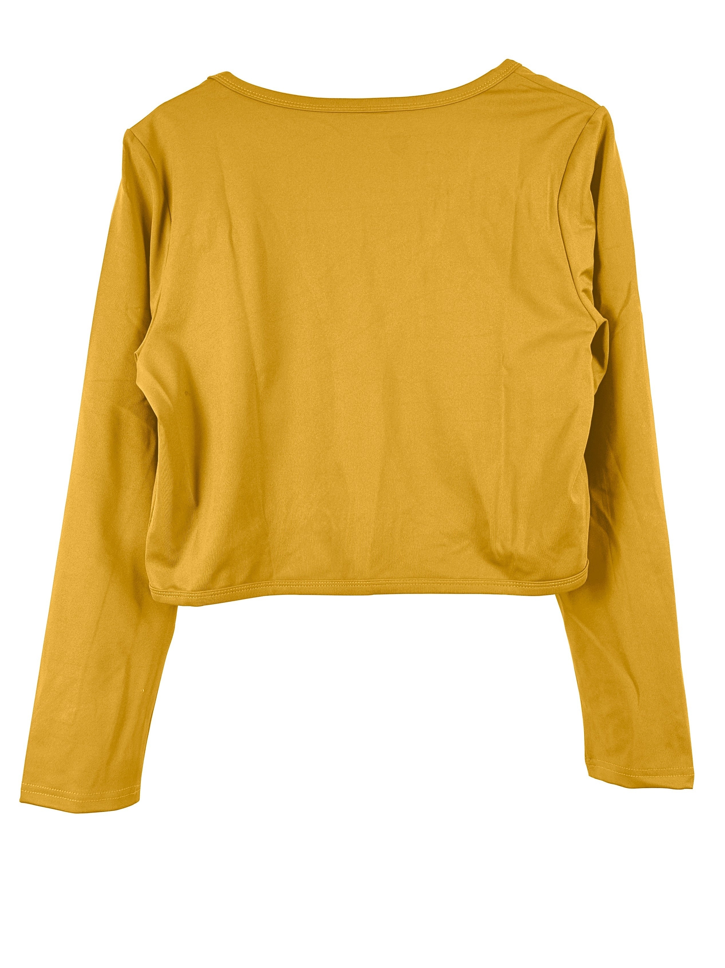 Solid Open Front Blazer, Casual Long Sleeve Crop Blazer For Work,