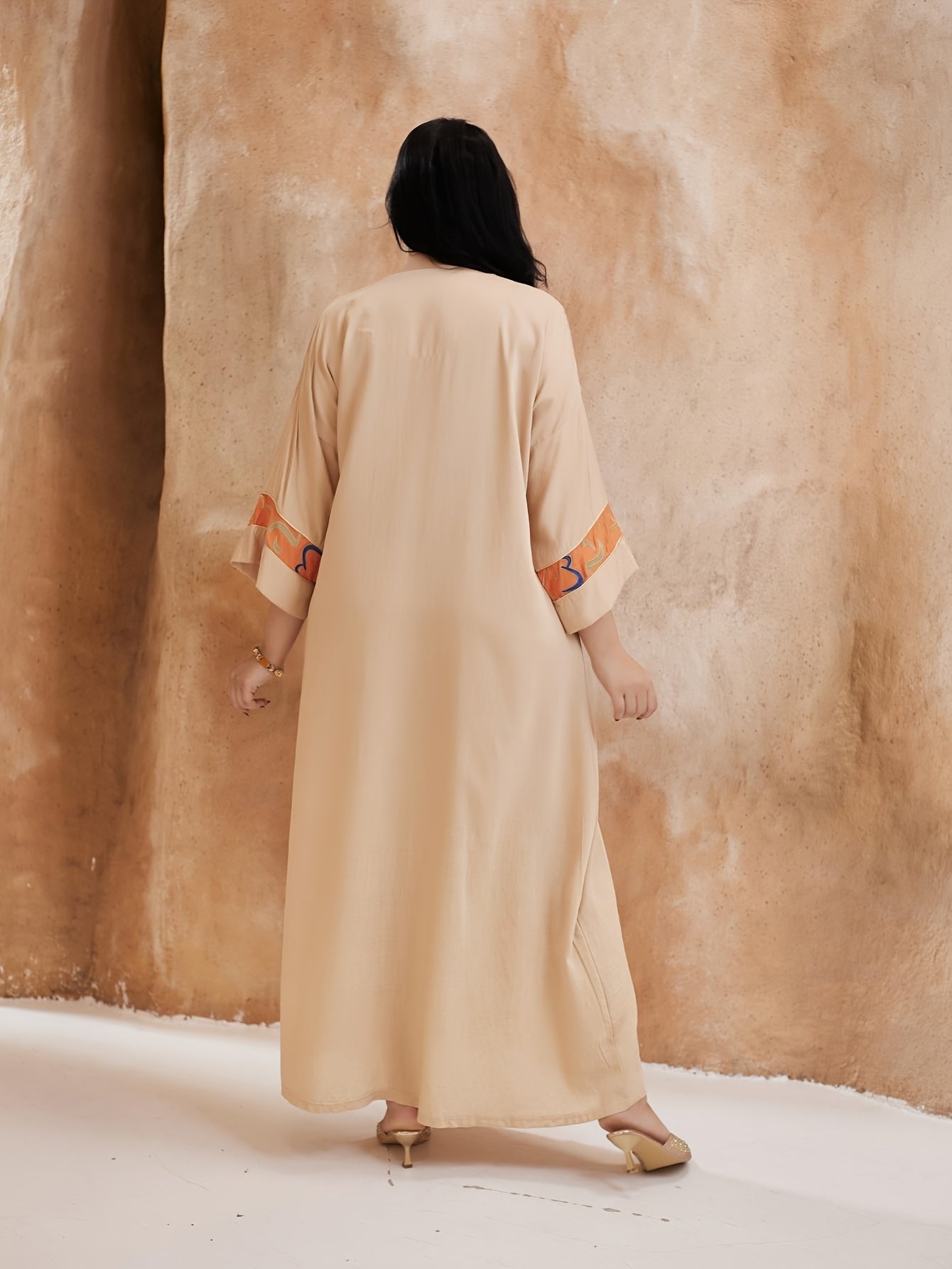 Elegant JALABIA Arabic Women'S Embroidered Dress - /MH
