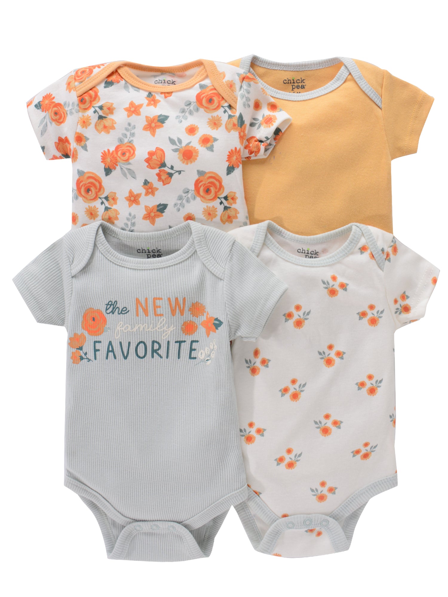 Newborn Baby Short Sleeve One-Piece Suit 4pcs Set .