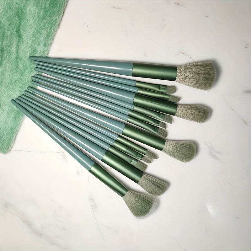 13 PCS Makeup Brushes Set Soft And Fine Artificial Fibers Eye Shadow Foundation Blush Powder Blending Beauty Make Up Tools With Bag Perfect Birthday Gift For Mother Women