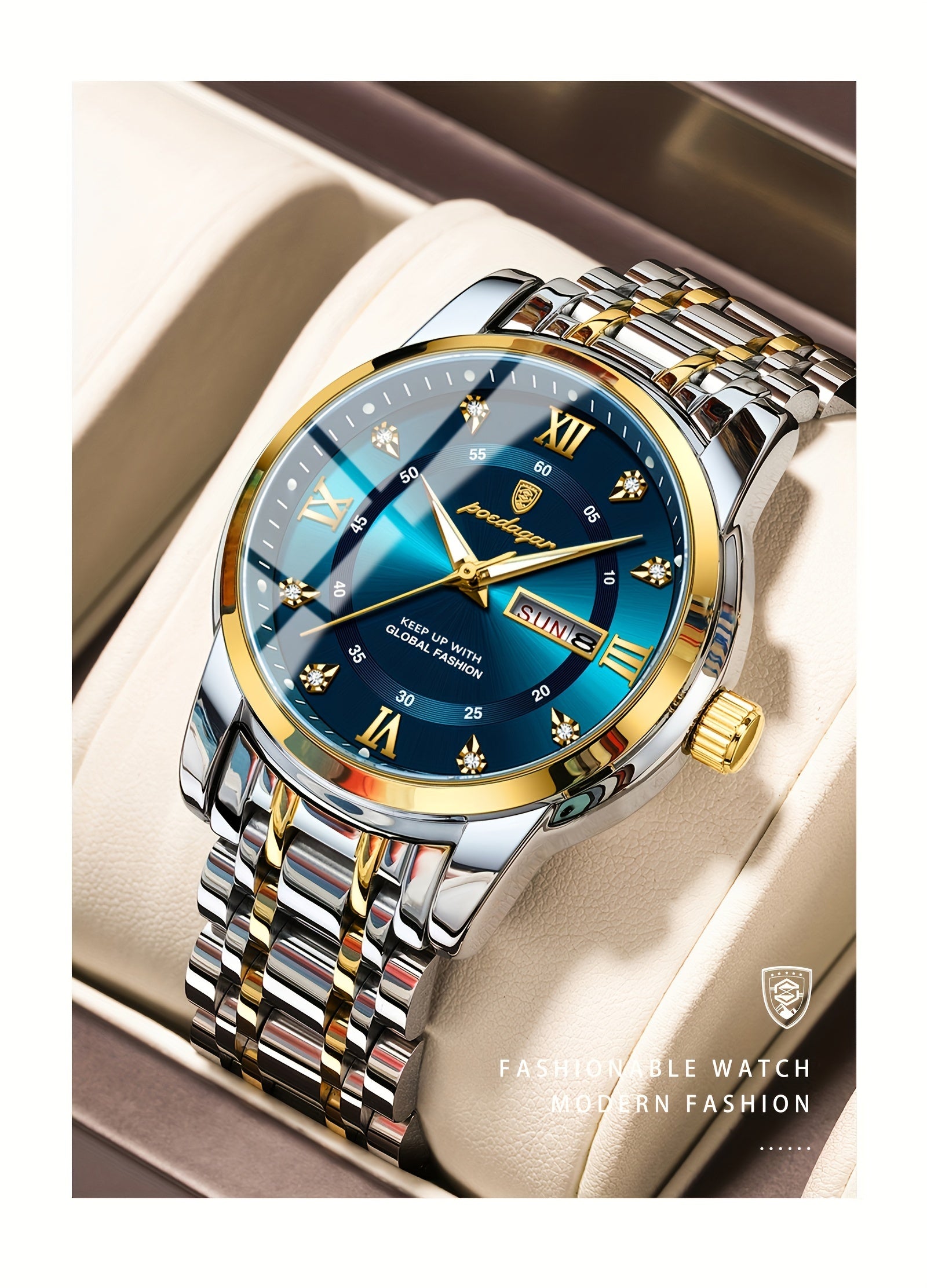 POEDAGAR Men'S Luxury Sport Watch - IPX8, Luminous Quartz Movement,