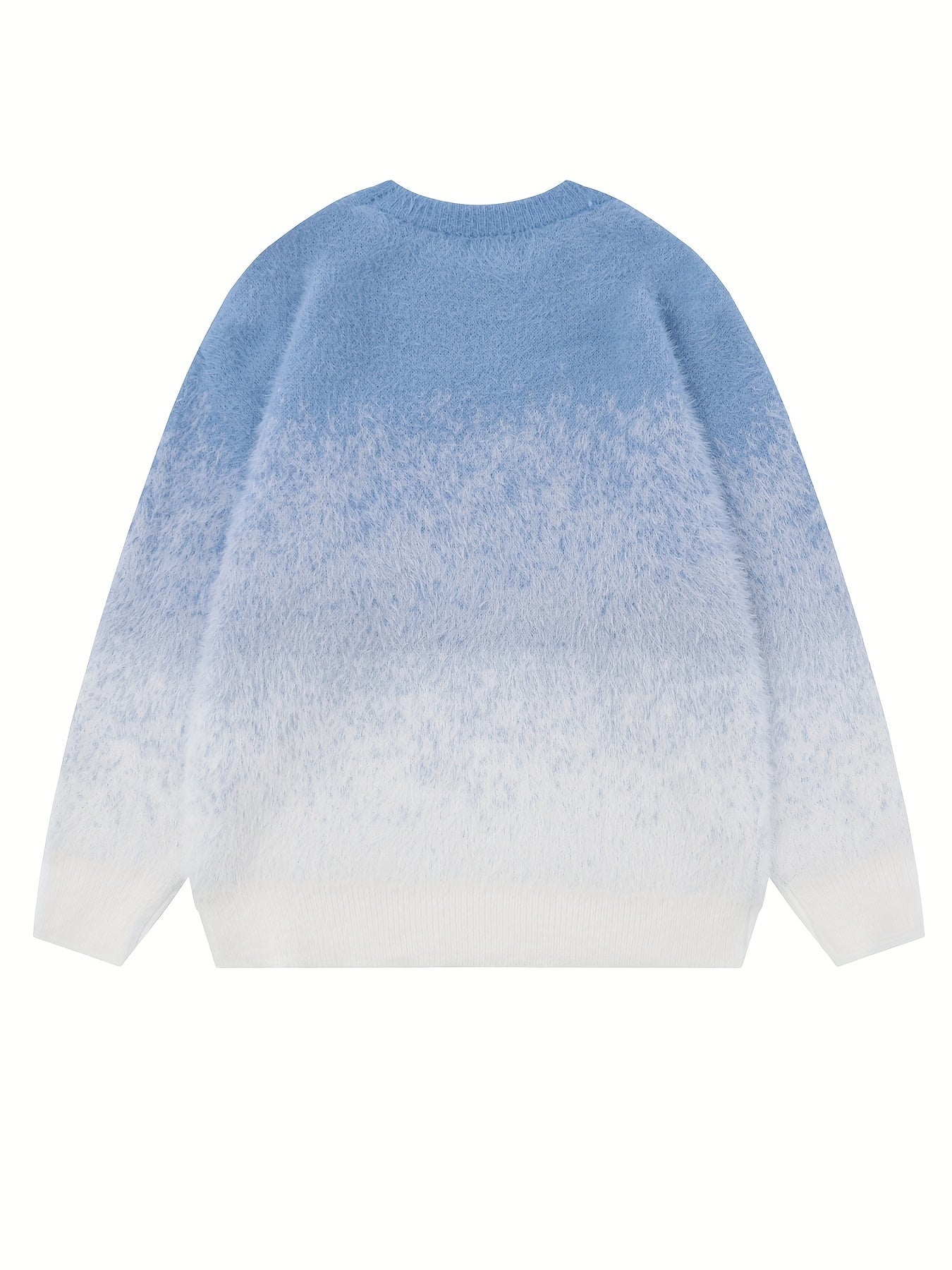 All Match Knitted Ombre Sweater, Men's Casual Warm Mid Stretch.