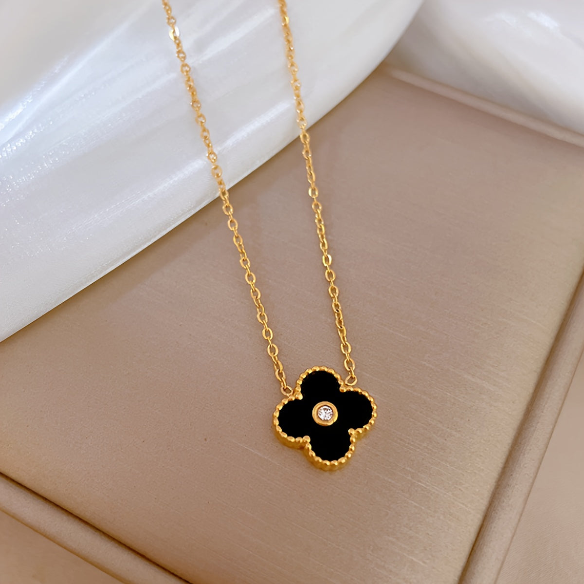 Elegant 18K Gold Plated Titanium Pendant Necklace