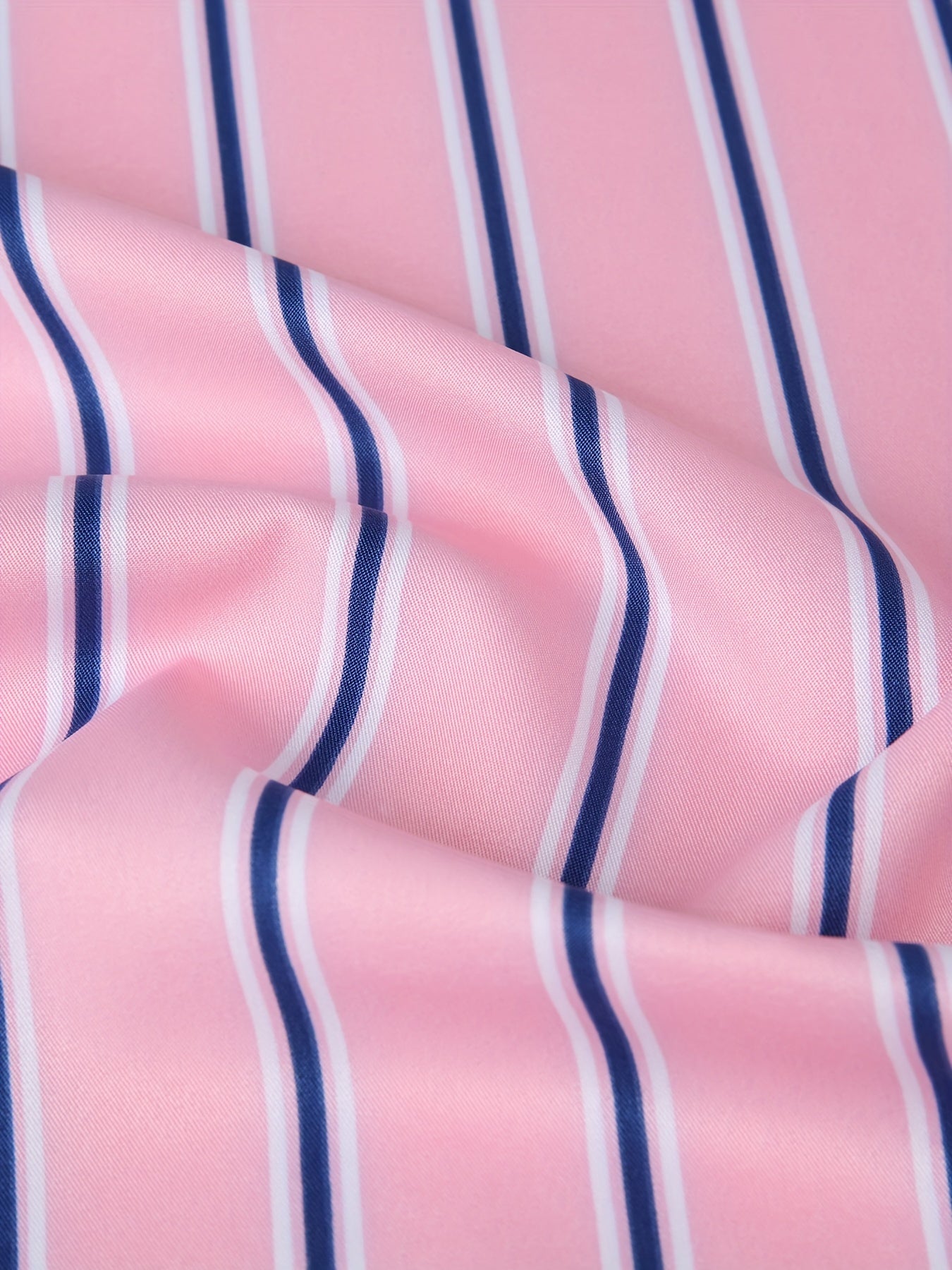 Men's Striped Lapel Collar Design Dress Shirts,