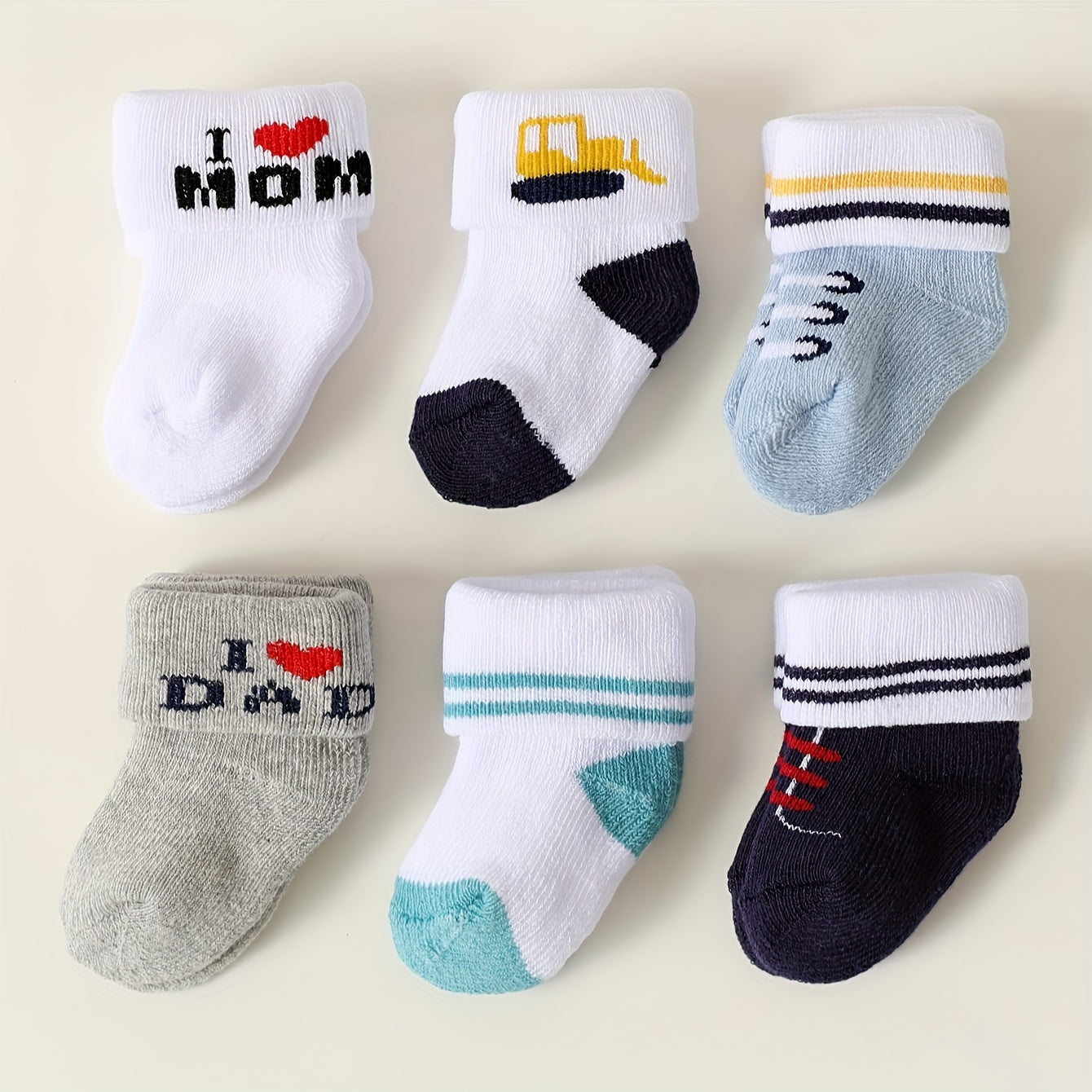 6/12 Pairs Baby Socks -  for Boys & Girls, /MH