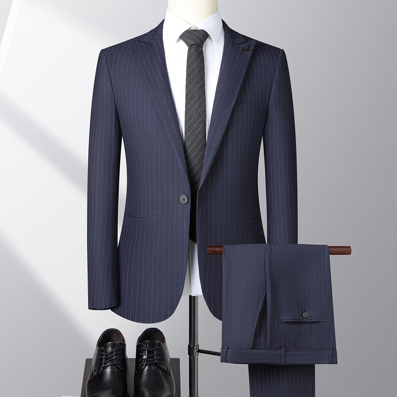 Men's 2-pack Co Ord Set Of Striped Dress Suit.