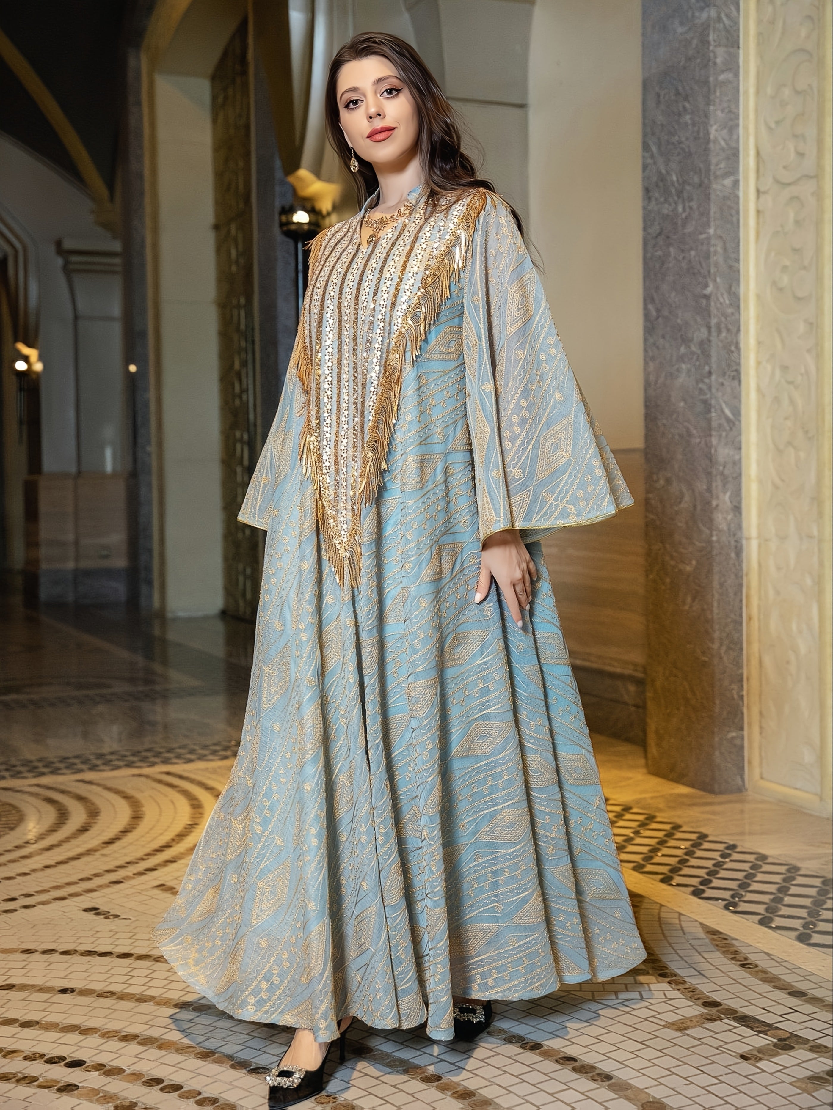 1pc Muslim Evening Dress, Arabic Dubai ./MH