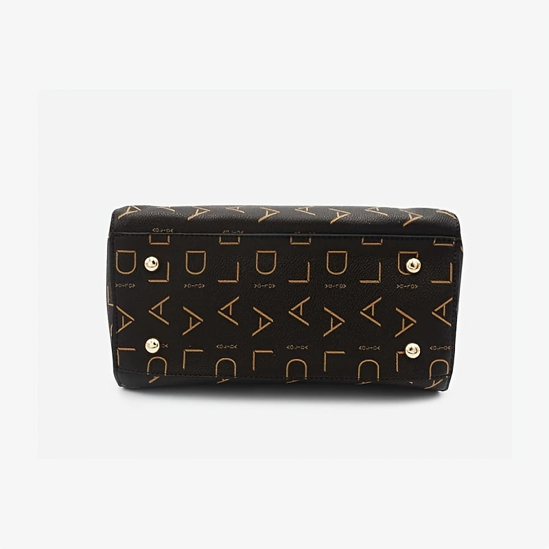 Letter Print Handbag, Tassel Decor Square Crossbody Bag,
