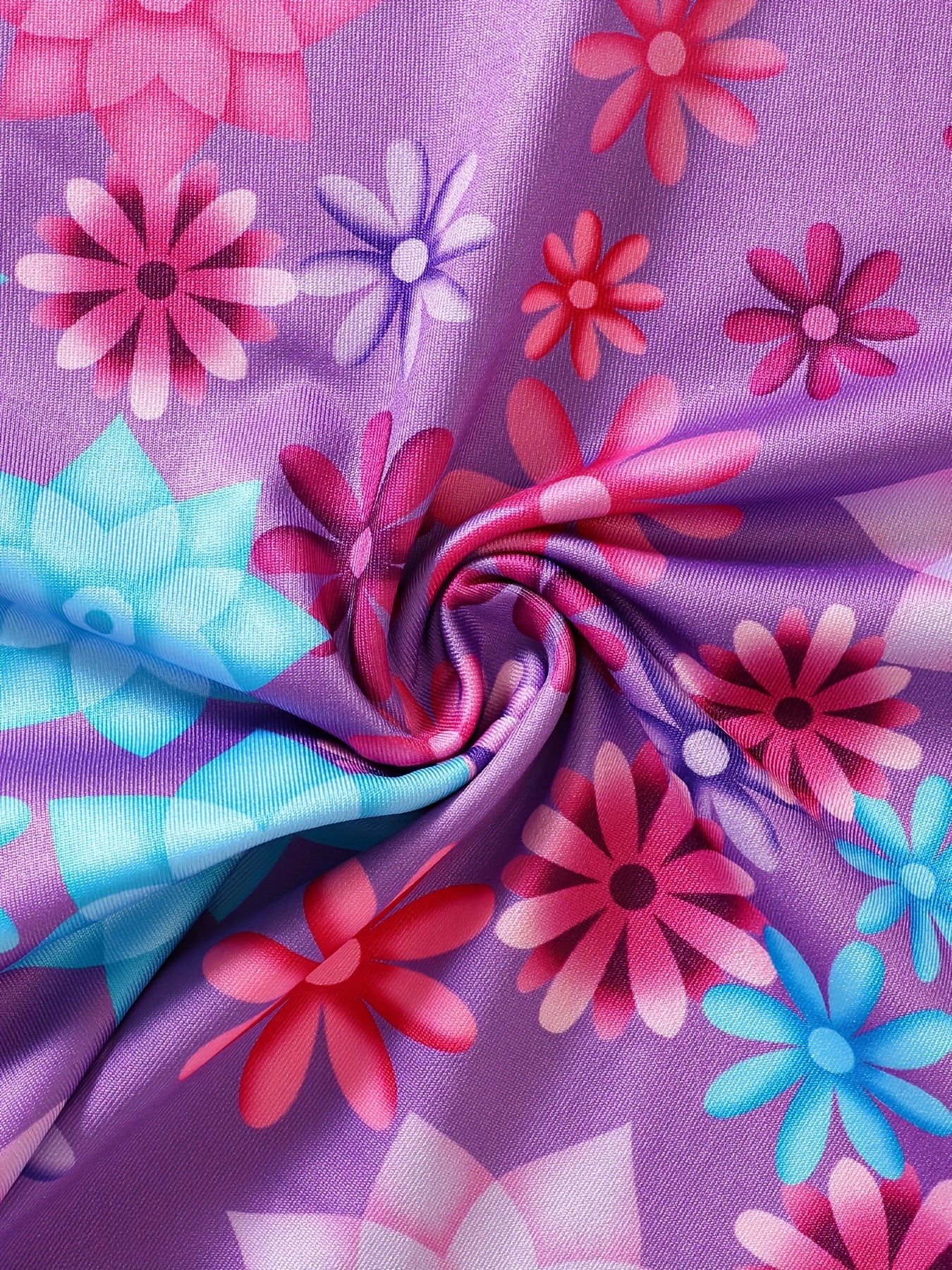 2 Pcs Girl's Onesie Swimsuit & Swimming Cap,