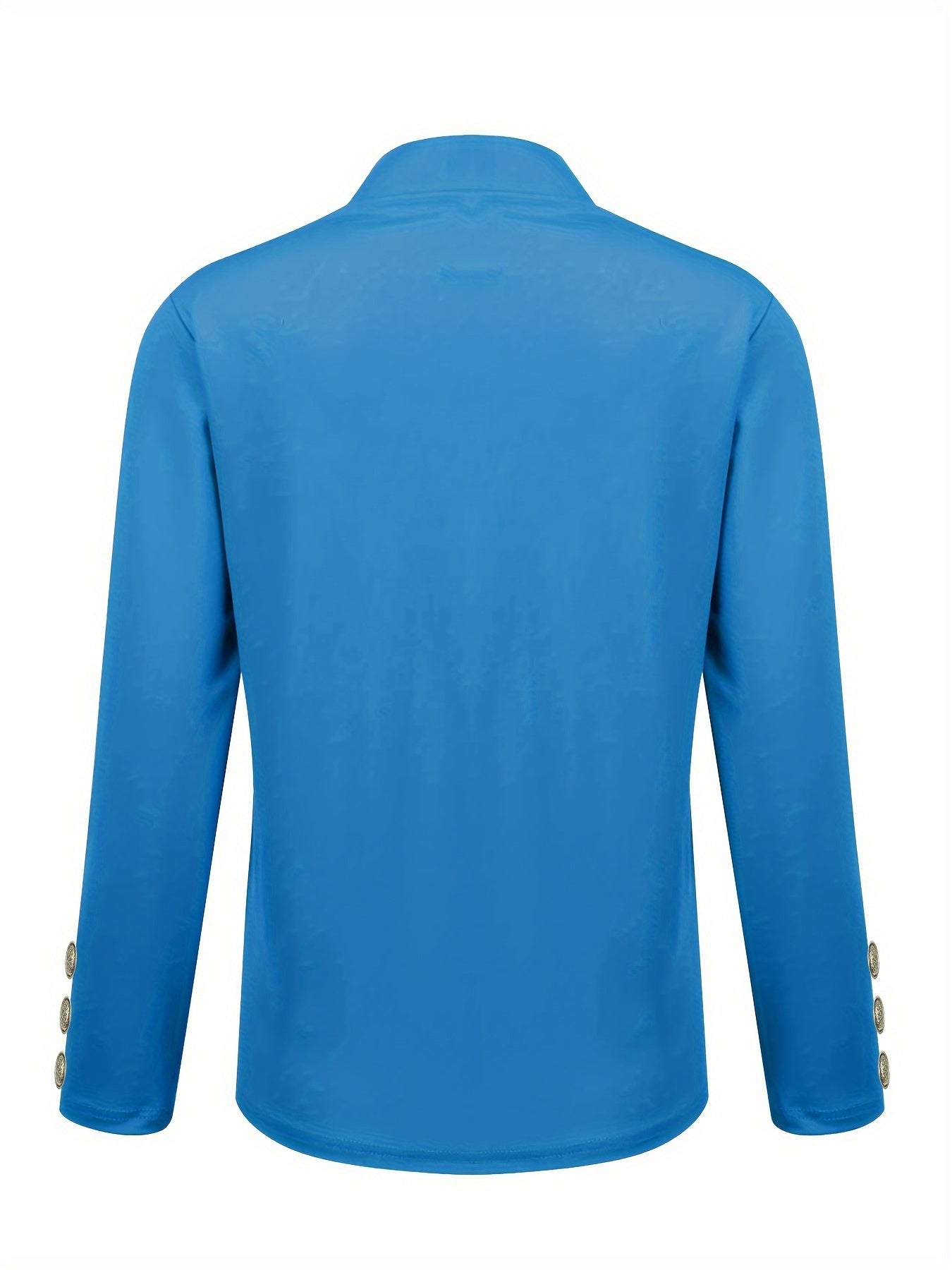 Solid Open Front Blazer, Casual Long Sleeve Button Blazer .