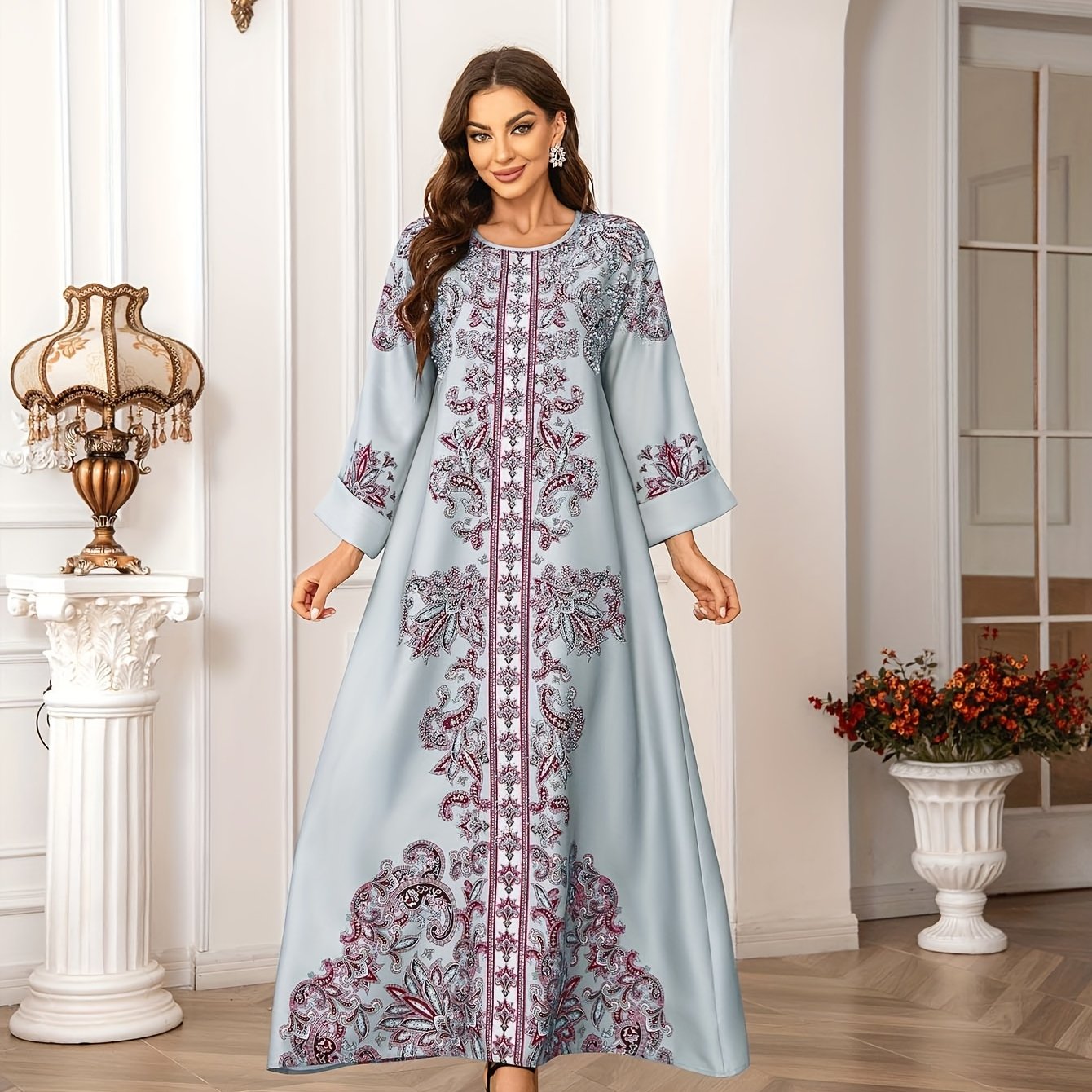 Women's Middle Eastern Abaya Jellabiya Dress -/MH