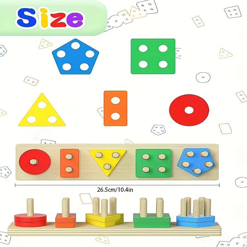 Montessori Toys For Boys And Girls, Wooden Sorting And Stacking Toys, Color Recognition Shape Sorting Gifts, Educational Learning Toys Puzzles, Halloween, Christmas and Thanksgiving Day gift