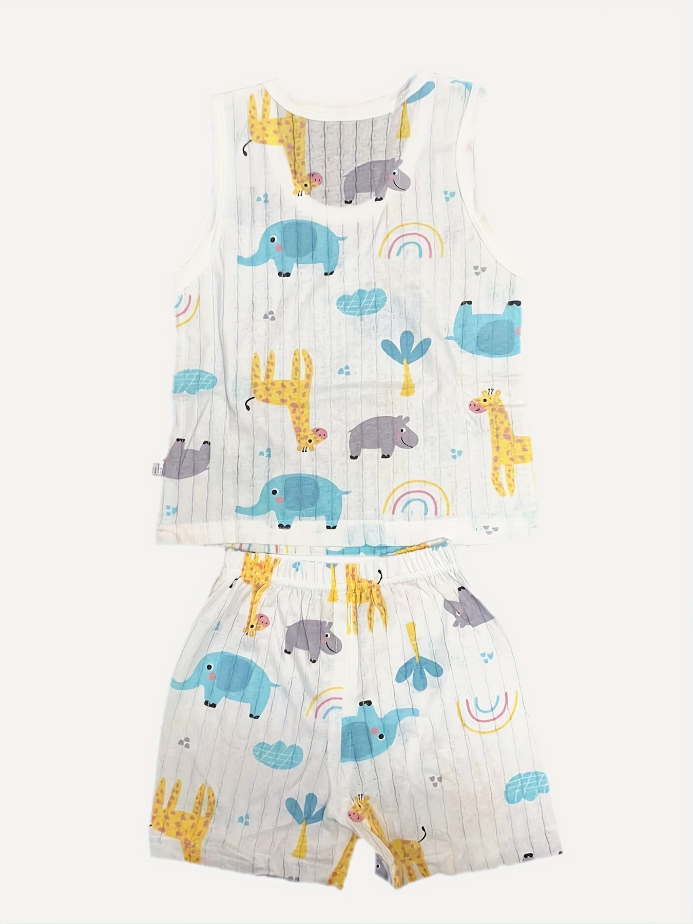 Cotton Cartoon Printed Summer Kids Outfit Sets.