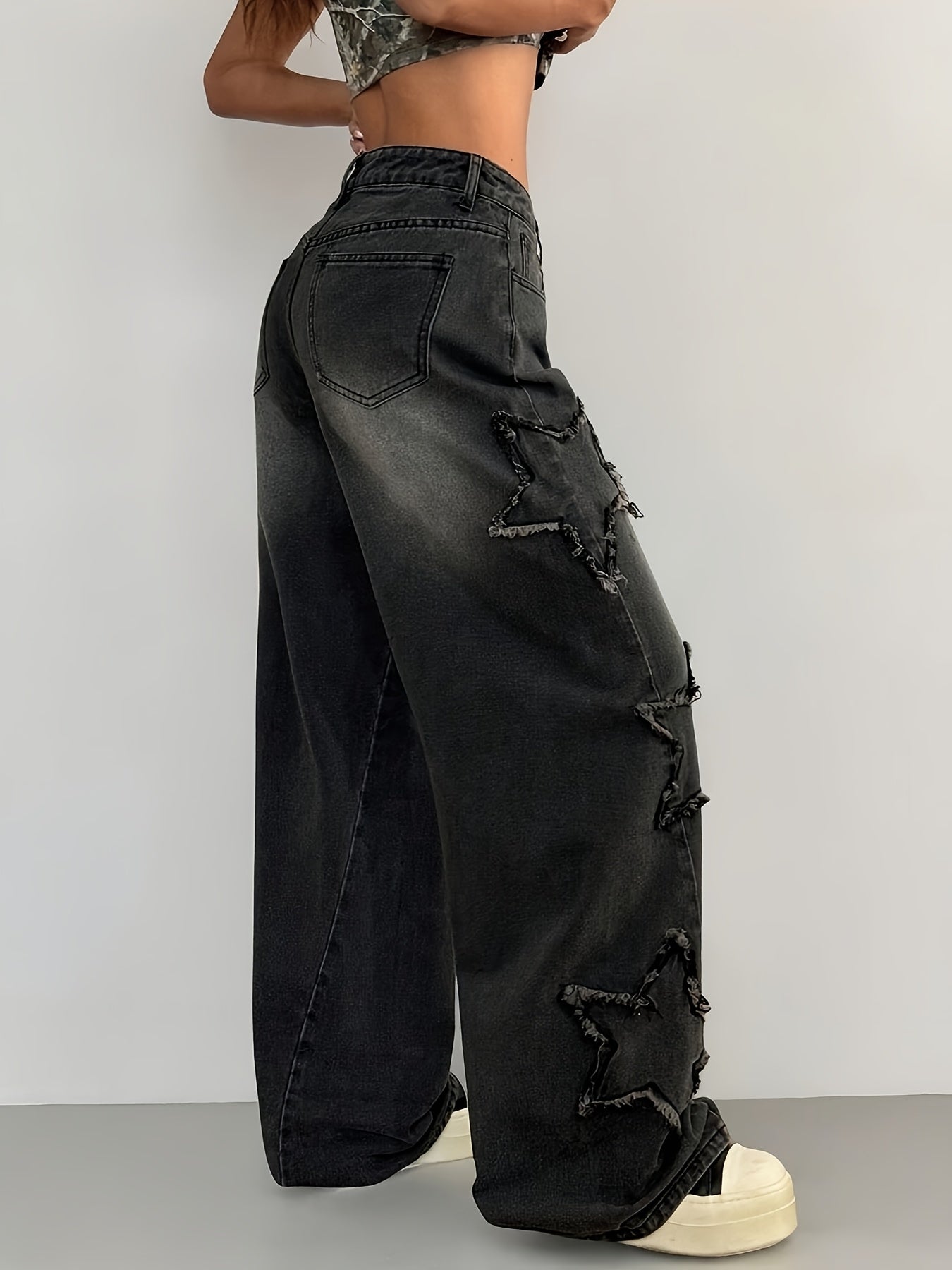 Women'S High-Waist Distressed Wide-Leg Jeans - /MH