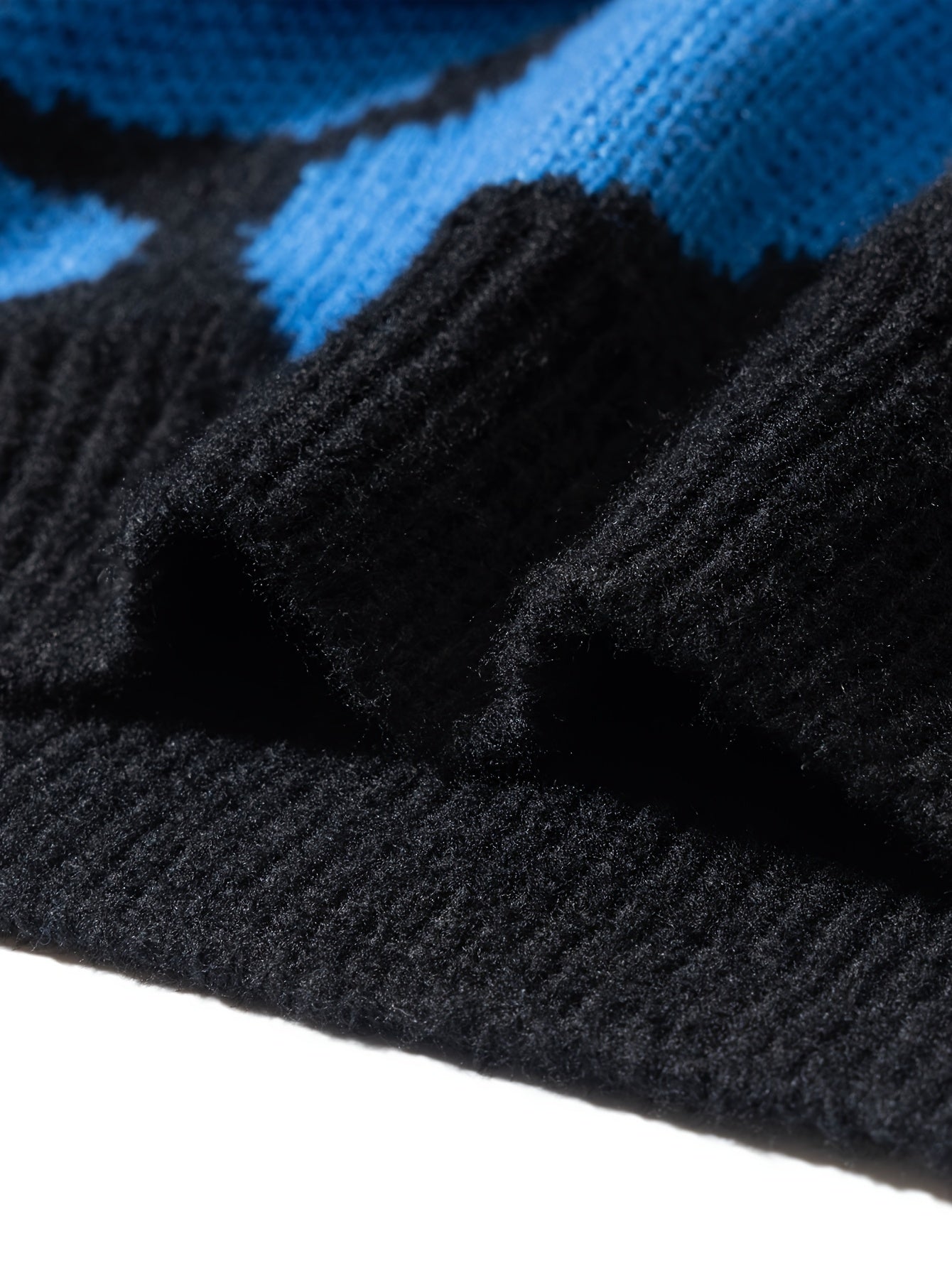 Trendy Pattern Knitted Sweater, Men's Casual Warm Slightly Stretch.