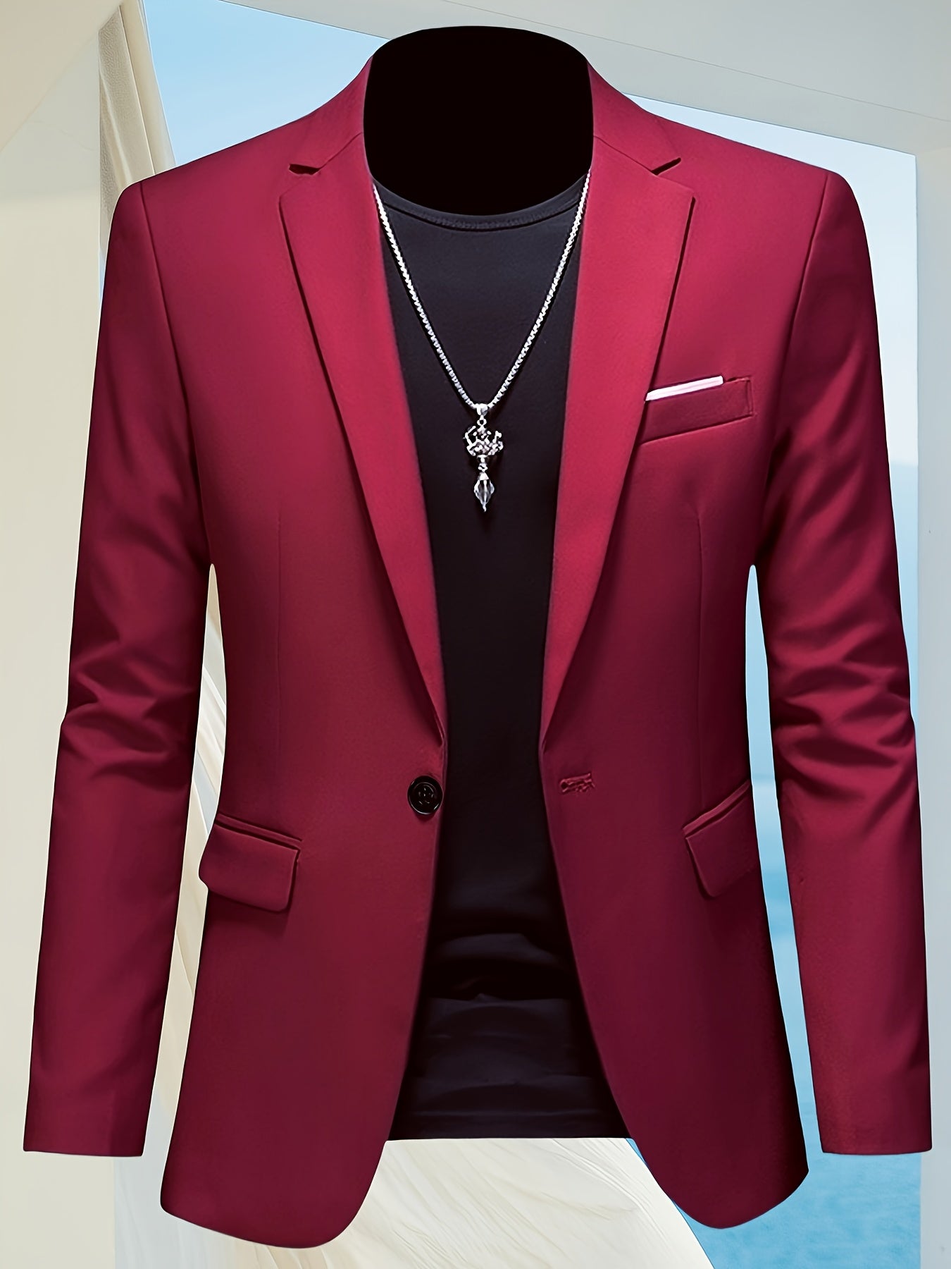 Men's Slim Fit Business Casual Blazer Jacket .