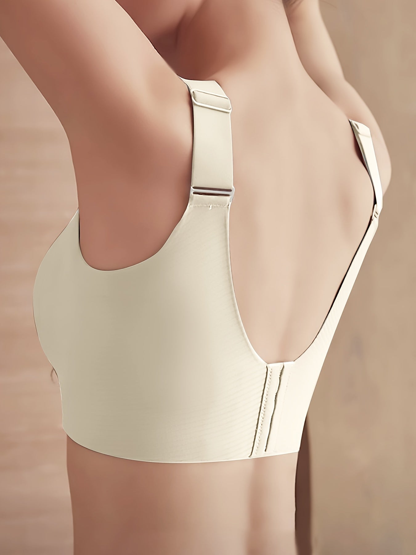 1pc Seamless Wireless Bra, Elegant Solid Color, Breathable & Comfort./MH