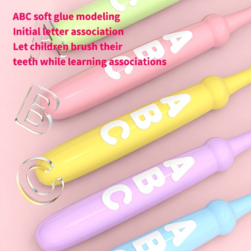 10pcs/pack Letter Antibacterial Silk Kids Toothbrush, Cartoon Soft Bristle Toothbrush, Unisex High Density Brushes, Non-Breaking Student Gum Guard, Christmas, Halloween, Thanksgiving Day Gift