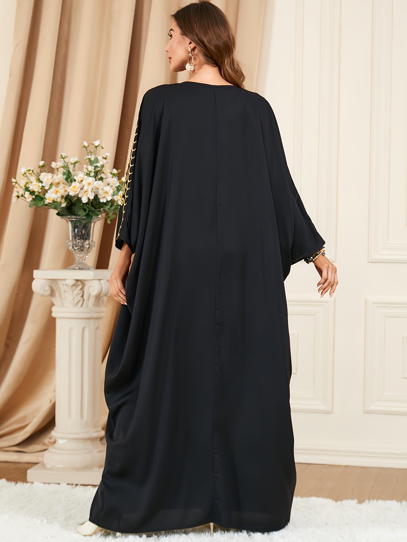 Plus Size Floral Tassel Kaftan Dress - Fashionable Embelegant Style '/MH