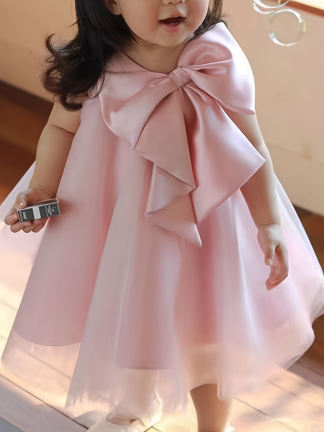 Girls Adorable Big Bow Princess Dress Birthday Party One Year Birthday Gift For Kids