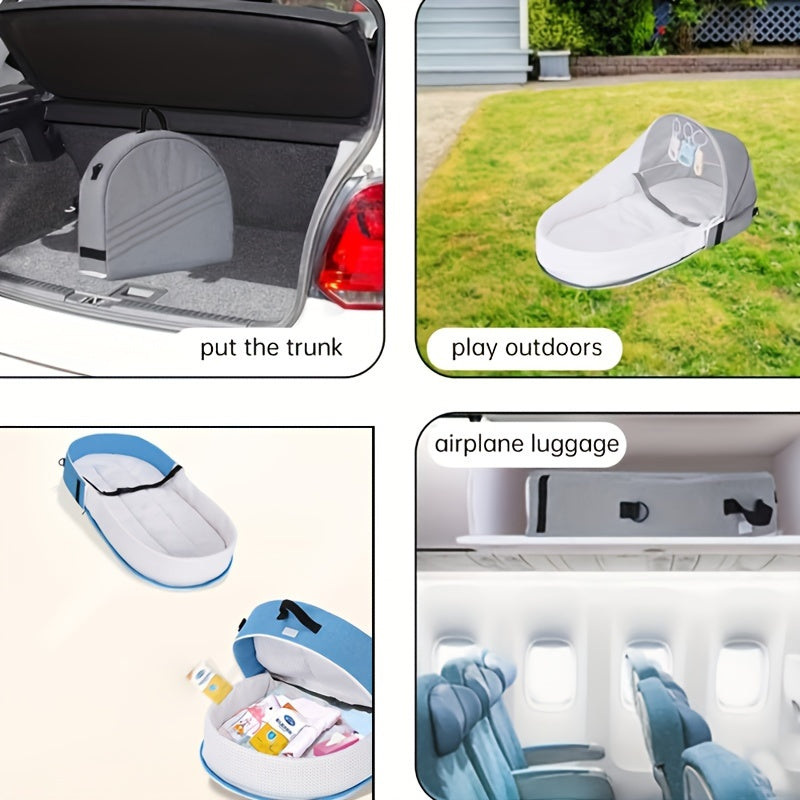 Baby Portable Crib Lounge Chair, Baby Travel Cot, Indoor And Outdoor Foldable Carry Cot, For 0-18 Months Baby, Christmas, Halloween, Thanksgiving Day Gift Easter Gift